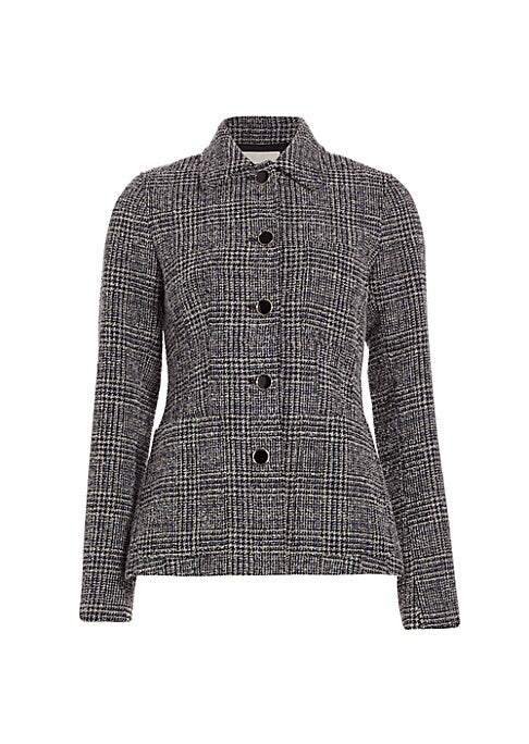 Chic Houndstooth Wool Jacket