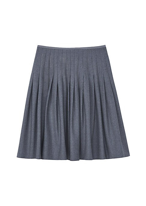 Chic Pleated Wool Skirt