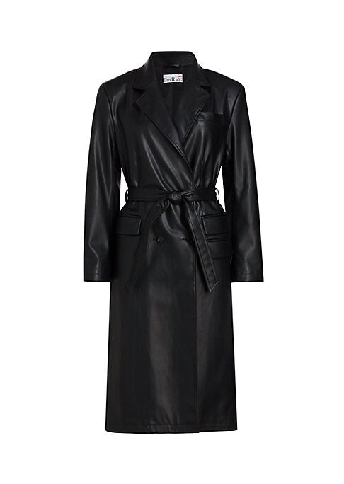 Chic Vegan Leather Trench