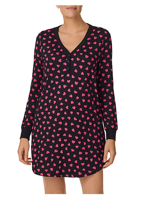 Cozy Heart Print Nightshirt
