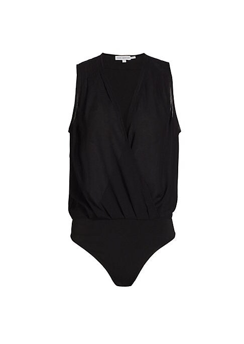 Pleated Wrap Bodysuit
