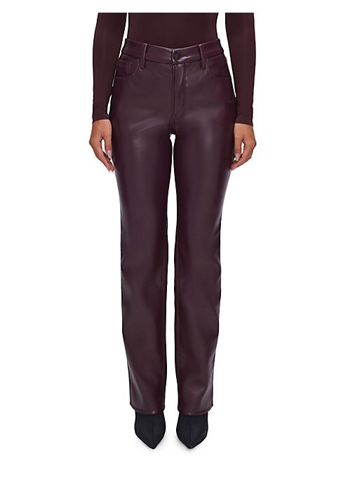 Lustrous Faux Leather Trousers