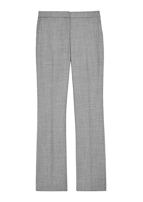 Wool Blend Straight-Leg Trousers