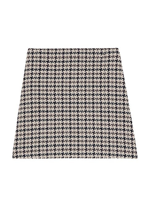 Houndstooth Tweed Skirt