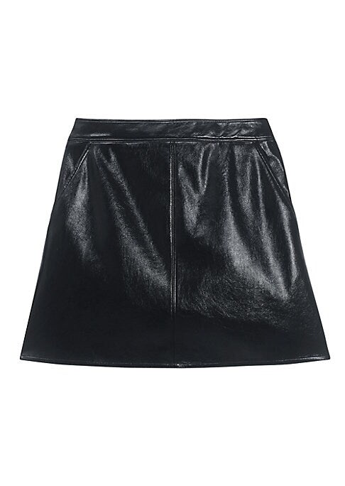 Faux Leather A-Line Skirt