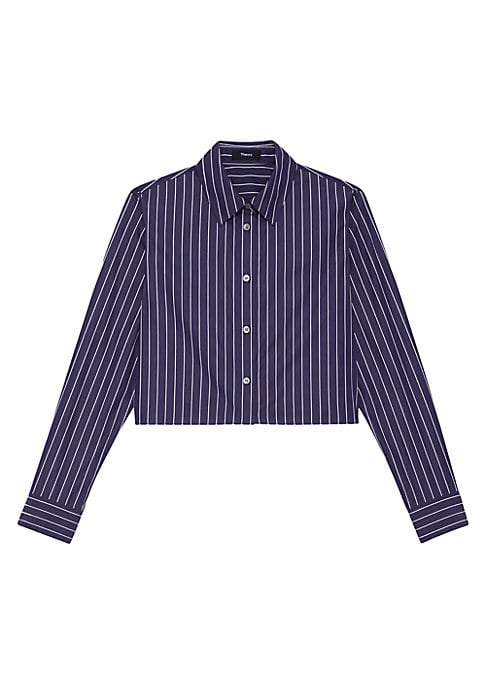 Cropped Pinstripe Shirt