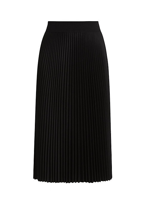 Pleated Wool Midi Skirt