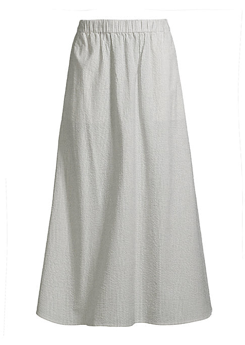 Striped Flare Maxi Skirt