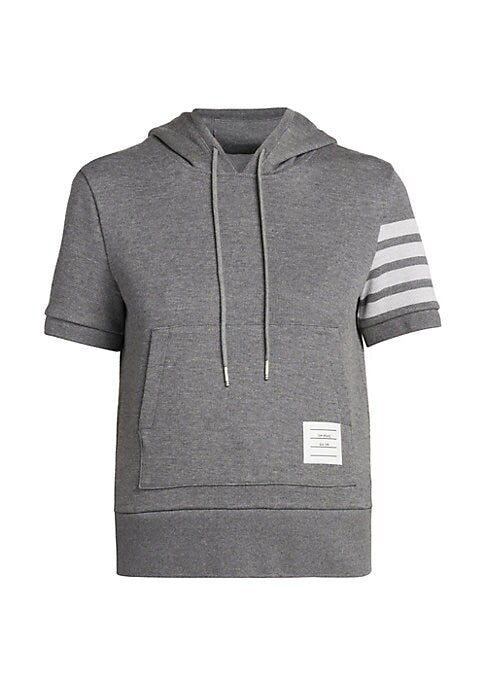 Stripe-Trim Hooded Sweatshirt