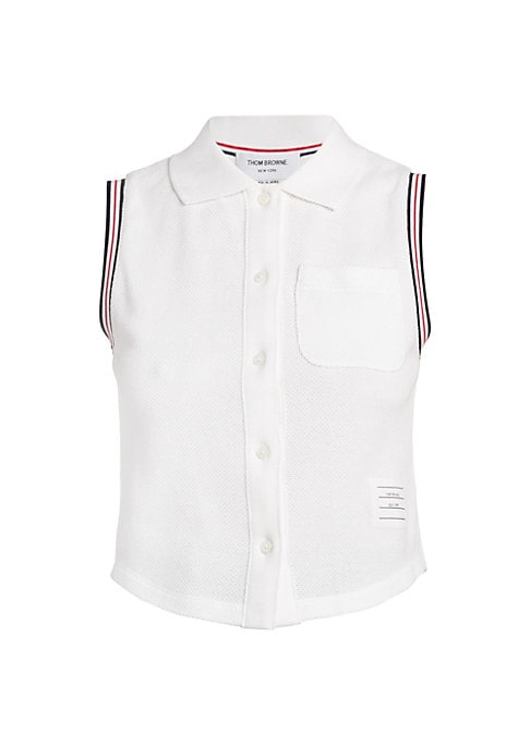 Cropped Striped Polo