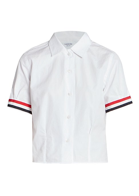 Tricolor Trim Short Shirt