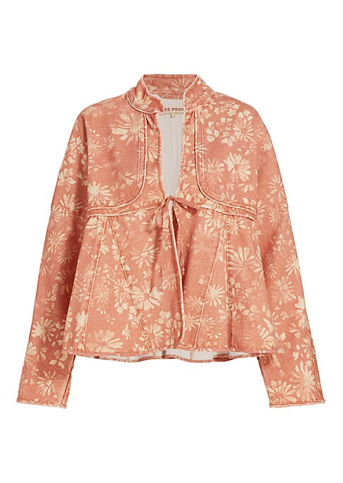 Floral Tie Denim Jacket