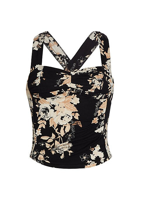 Floral V-Neck Sleeveless Top