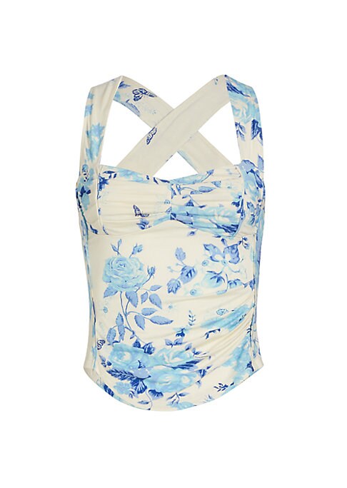 Floral V-Neck Sleeveless Top