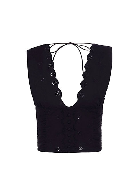 Scalloped Eyelet Crop Tank