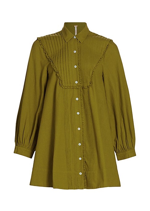 Puffed Cotton Mini Dress