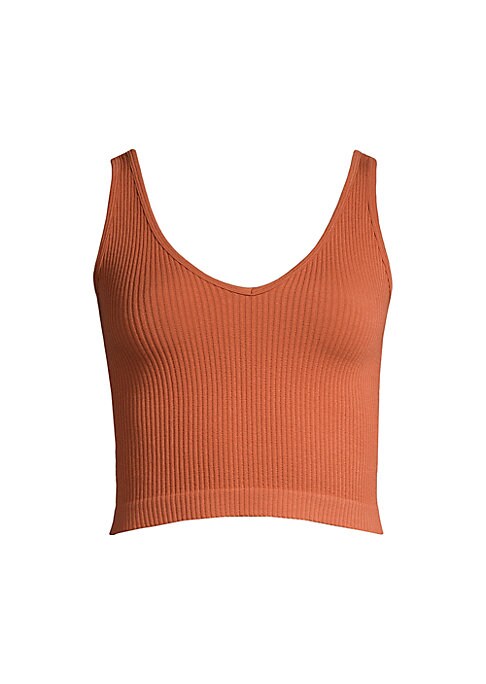 Ribbed V-Neck Crop Top