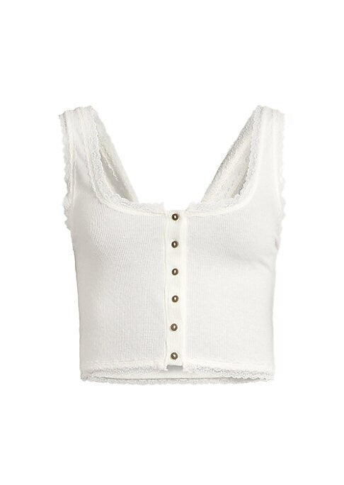 Lace-Trimmed Crop Tank