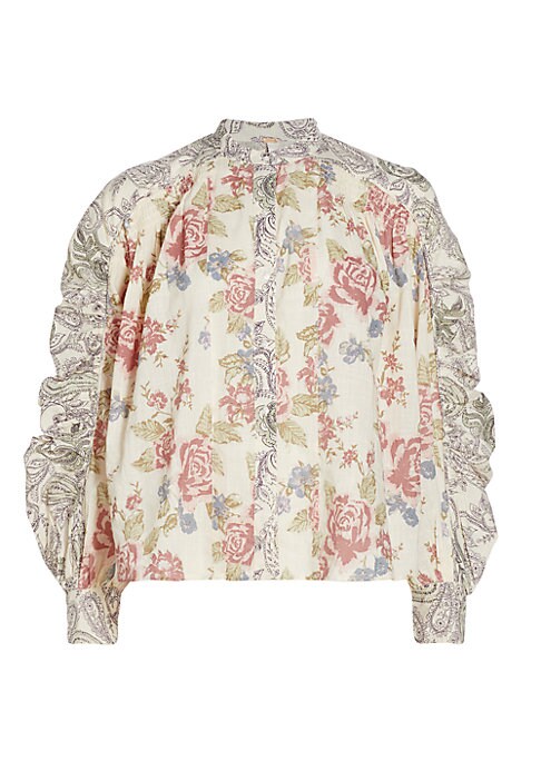 Bohemian Print Puff Top