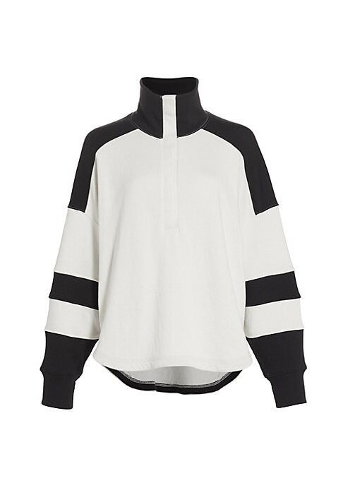 Chic Striped Stand Sweater