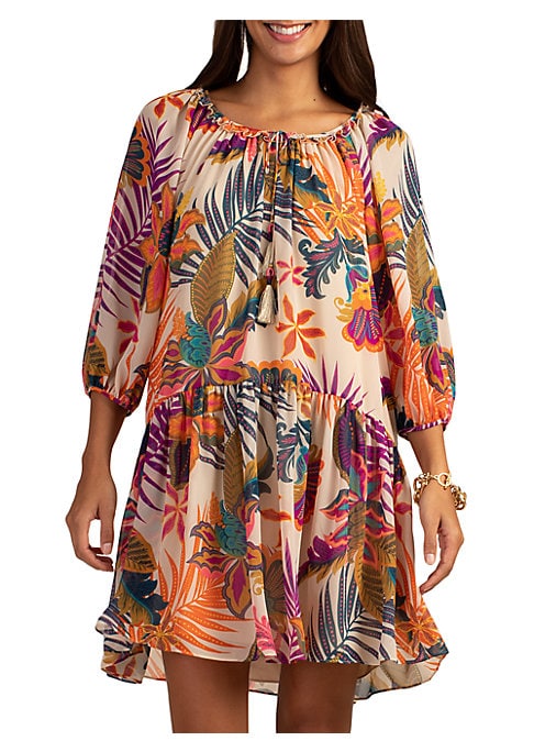 Floral Tassel Shift Dress
