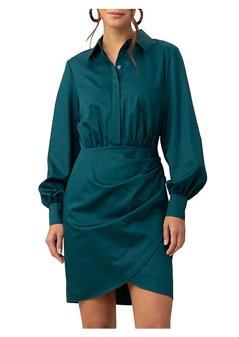 Draped Mini Cotton Dress