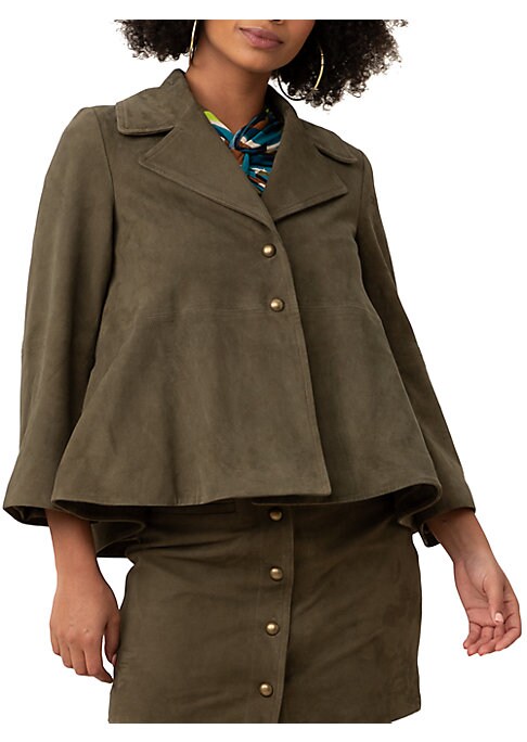 Suede Boxy Cropped Jacket