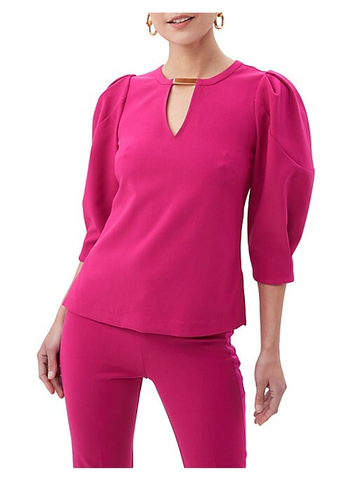 Puff Sleeve Keyhole Top
