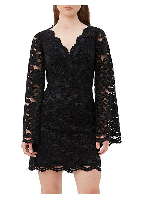 Lace V-Neck Mini Dress