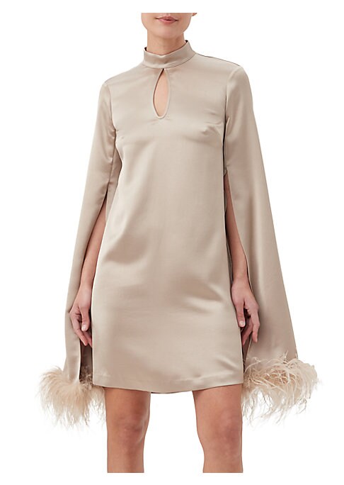 Feathered Elegance Midi Dress