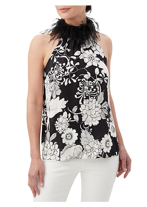 Floral Feather Halter Top