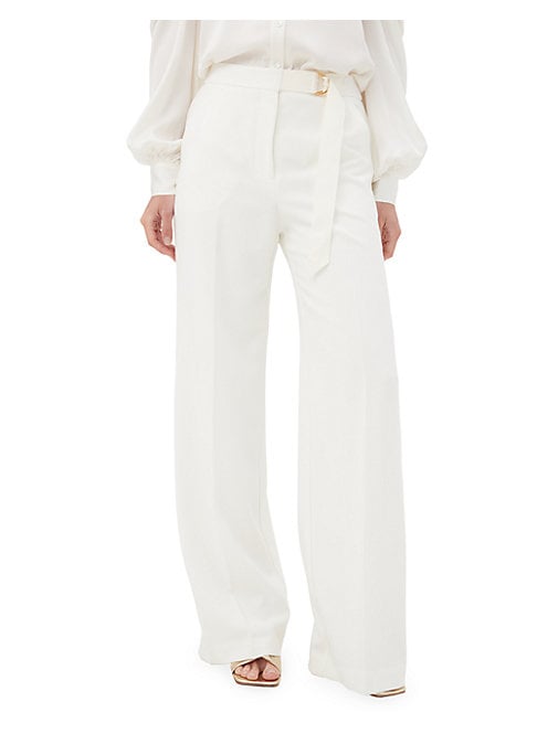 Belted High-Waist Trousers