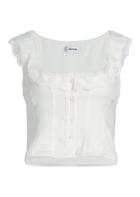 Lace Trimmed Flare Top