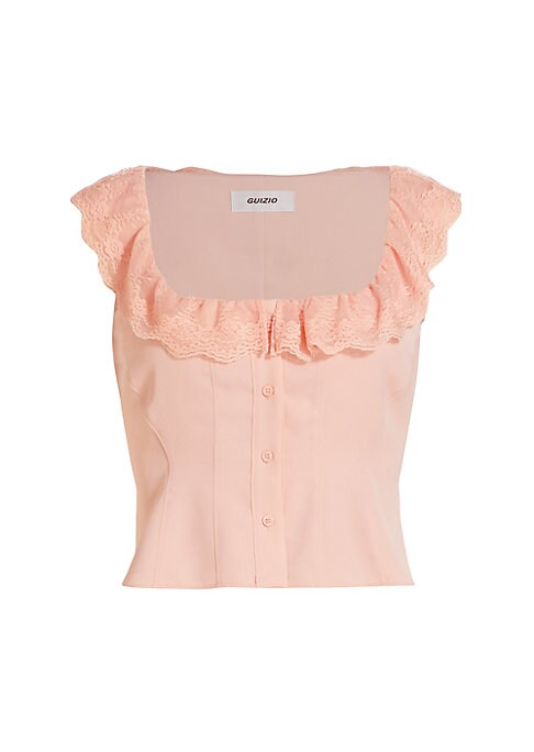 Lace-Trimmed Blush Top