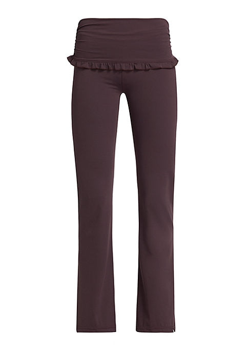 Ruffled Flare Stretch Trousers