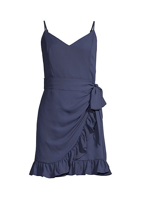 Ruffled V-Neck Wrap Dress