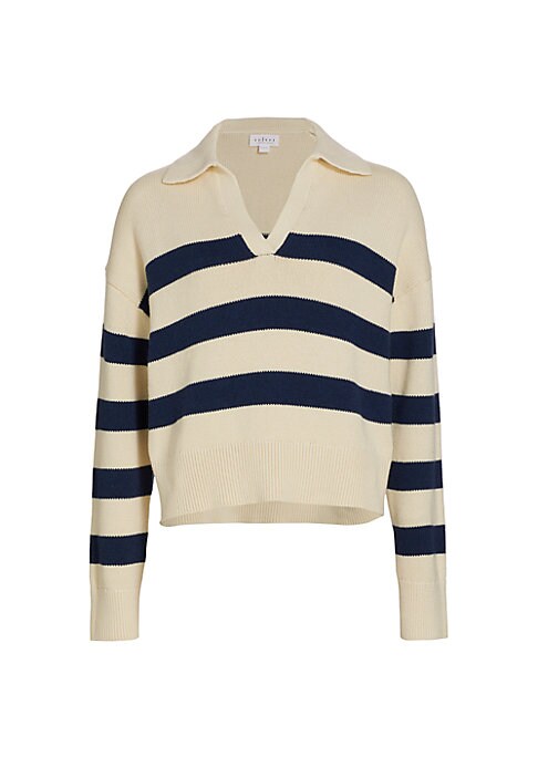 Chic Striped Polo Sweater