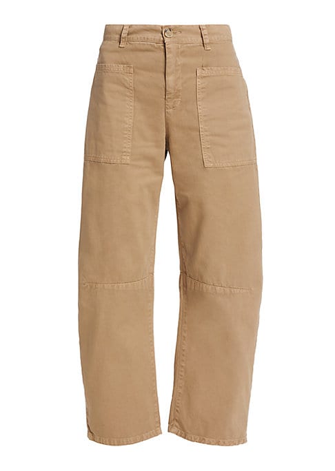 Chic Curved Twill Trousers