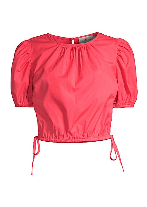 Side-Tie Puff Crop Top
