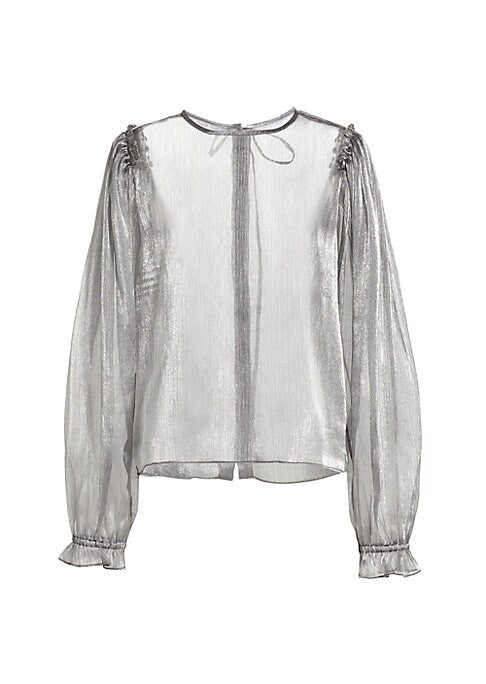 Shimmering Balloon Sleeve Top