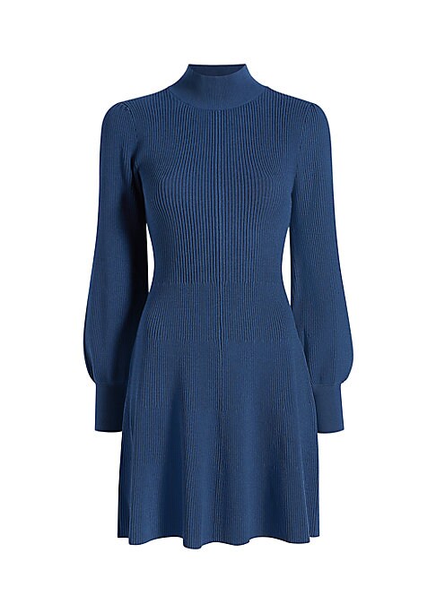 Turtleneck Flare Mini Dress