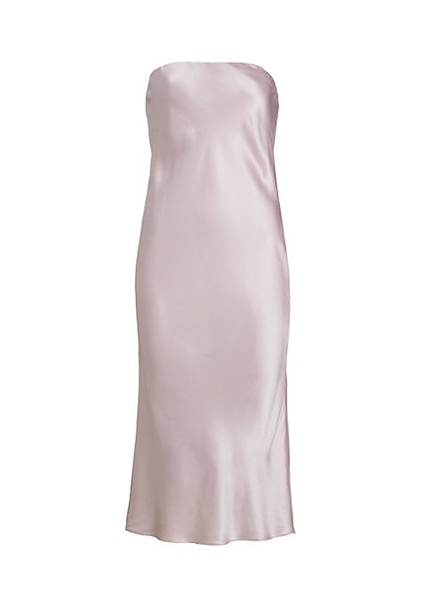 Silk Strapless Midi Dress