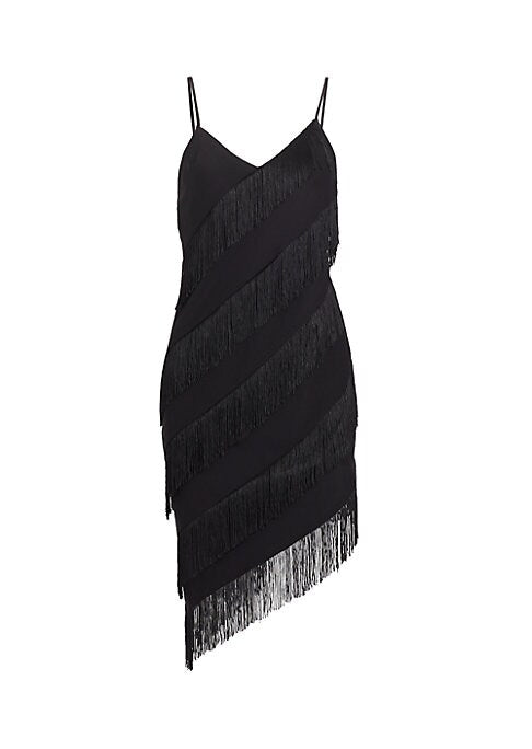 Fringe Asymmetric Midi Dress