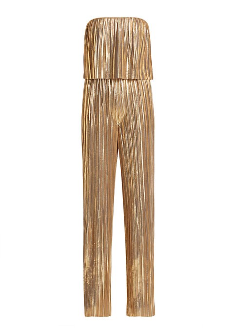Metallic Pleat Jumpsuit