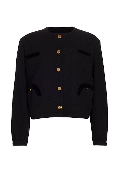 Chic Black Buttoned Bolero