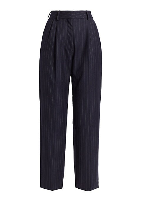 Sleek Wool Pinstripe Trousers