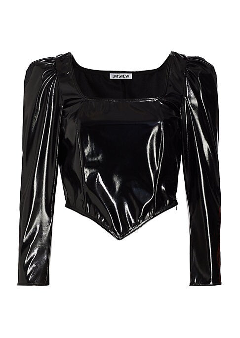 Shiny Puff Sleeve Top