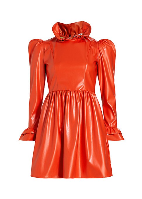 Ruffled Faux Leather Dreamdress