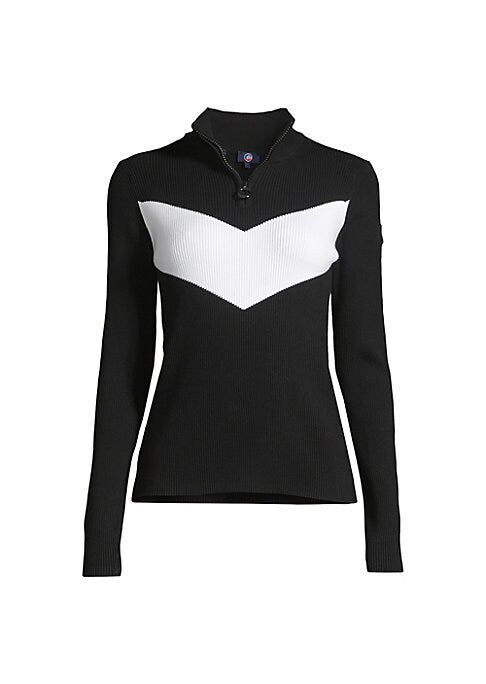 Funnel Neck Colorblock Sweater