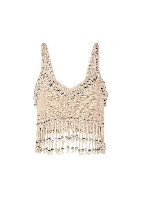 Fringed Beaded Crochet Top